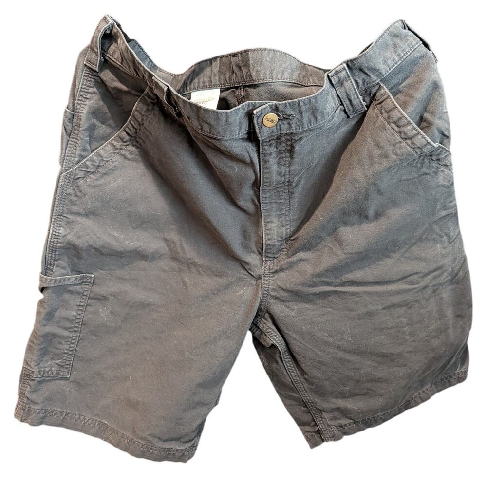 Carhartt BUK Mens 38 Original Fit Black Canvas Work Shorts Faded Utility